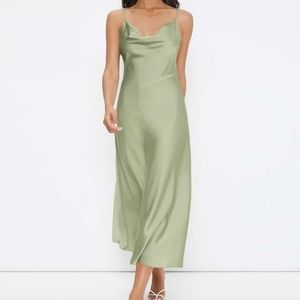 Long flowy cowl neck dress